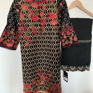 Pakistani/Indian Fancy Embroidery branded 3 pc dress by ethnic